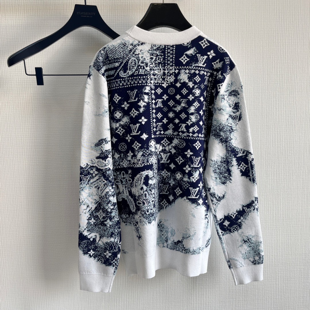 LOUIS VUITTON 路易威登 腰果花渐变套头毛衣 外套 白色 C0 1AA5FC