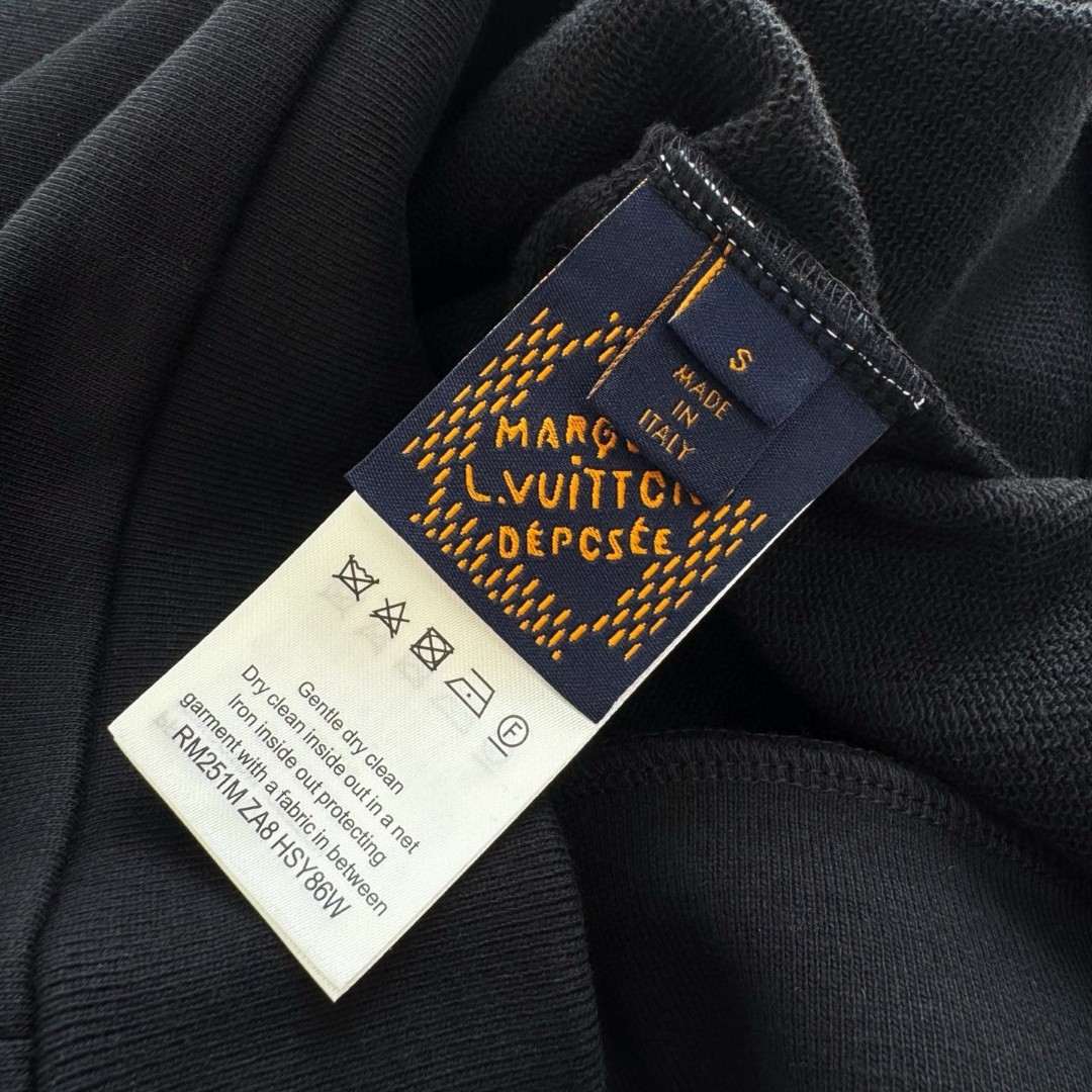 LOUIS VUITTON 路易威登 章仔刺绣手工钻套头卫衣 外套 黑色 B5 1AHCNF