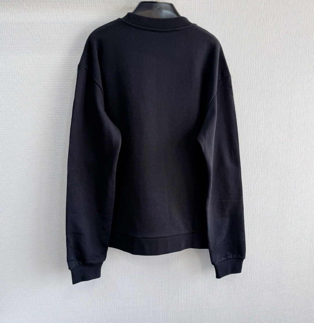 LOUIS VUITTON 路易威登 章仔刺绣手工钻套头卫衣 外套 黑色 B5 1AHCNF