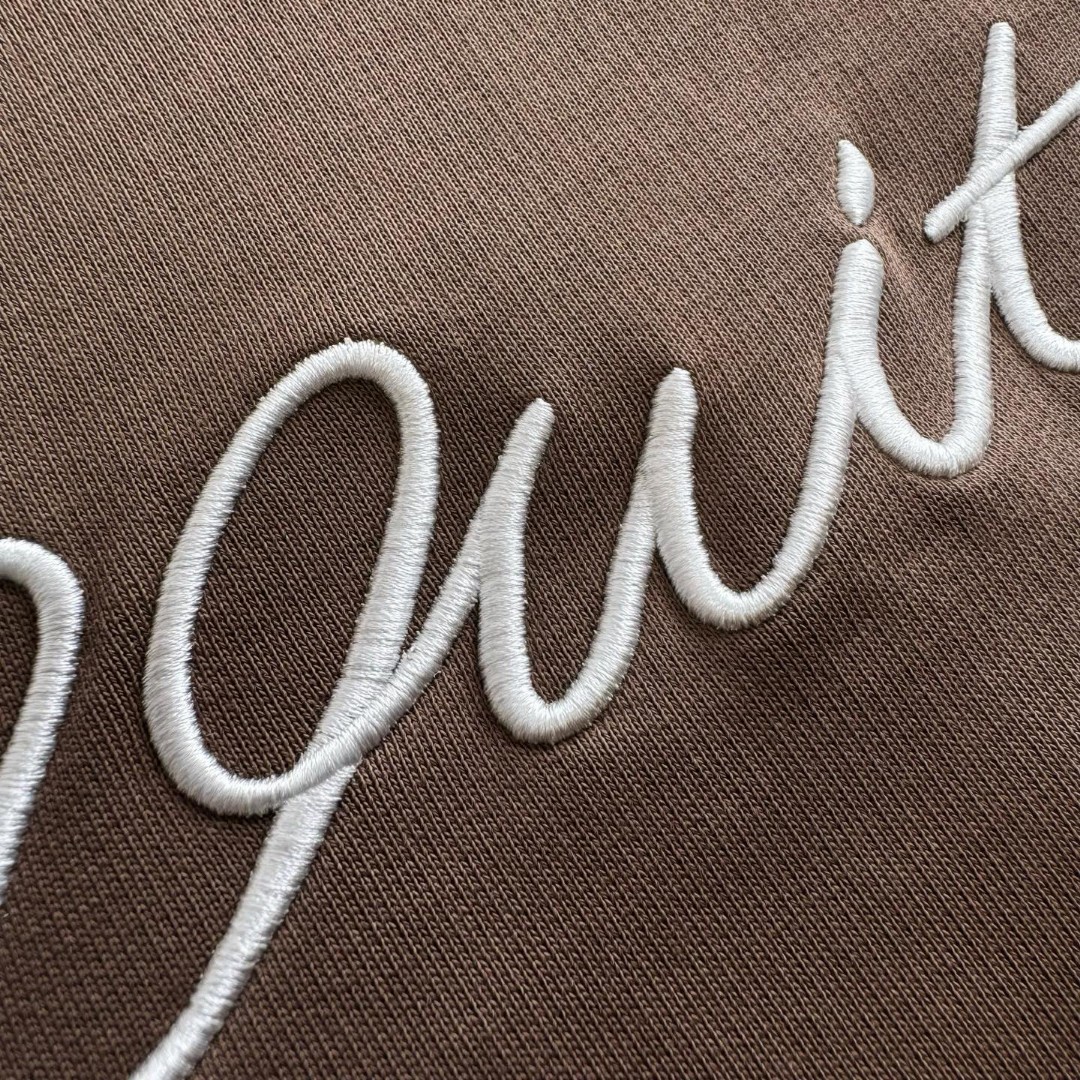 LOUIS VUITTON 路易威登 字母刺绣圆领卫衣 外套 褐色 B0 1AHEFS