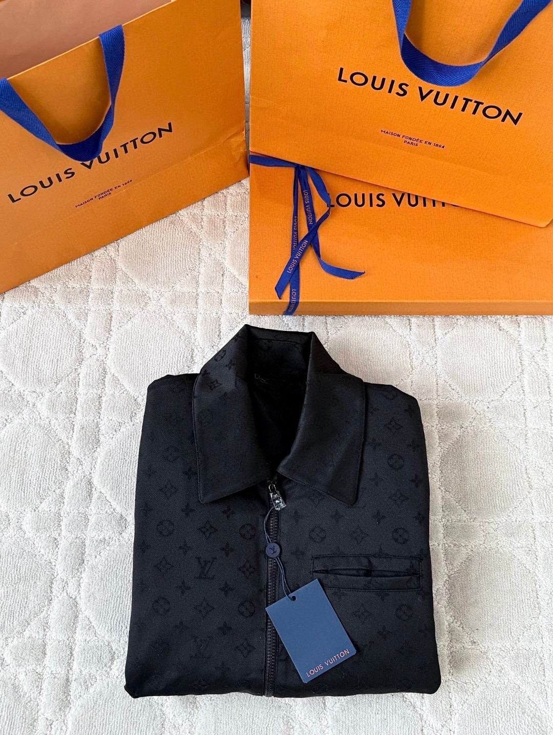 LOUIS VUITTON 路易威登 满印提花夹克小西服 外套 黑色 C0 1AFVVA