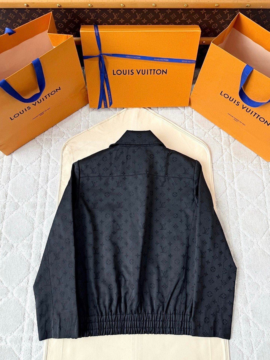 LOUIS VUITTON 路易威登 满印提花夹克小西服 外套 黑色 C0 1AFVVA