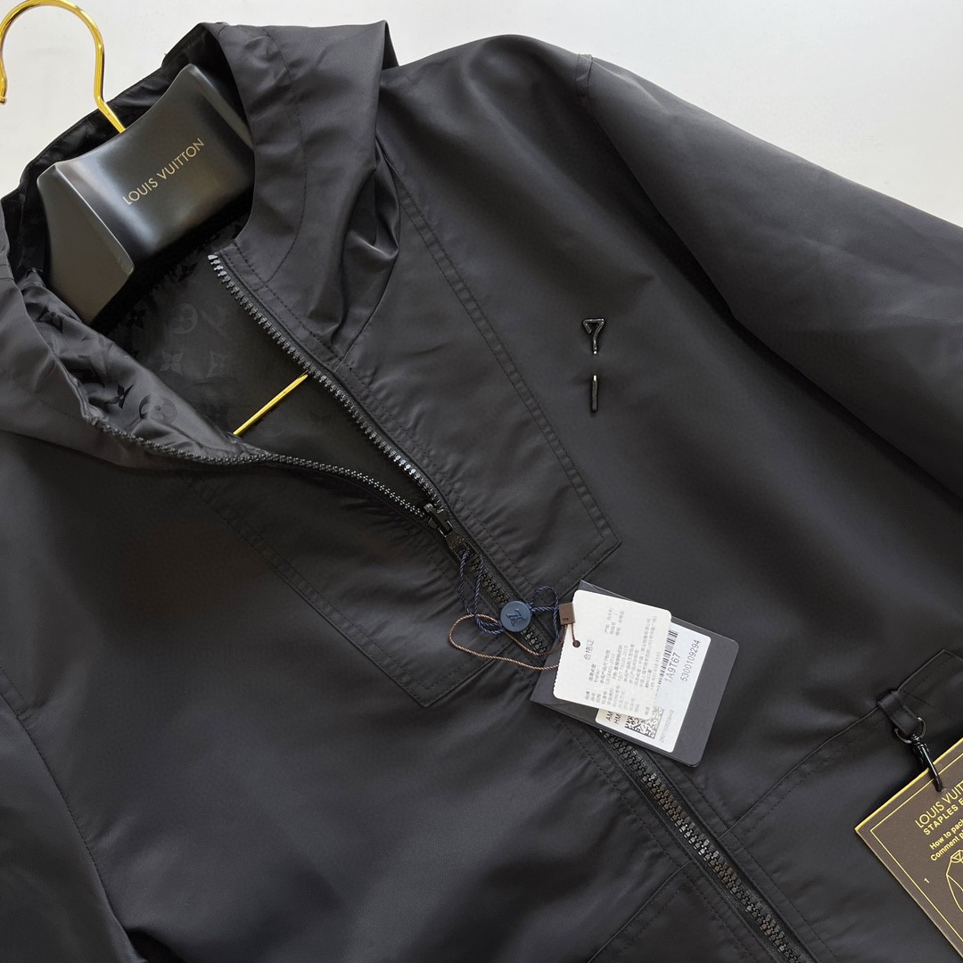 LOUIS VUITTON 路易威登 双面满印拉链外套 夹克 长袖 黑色 C0 