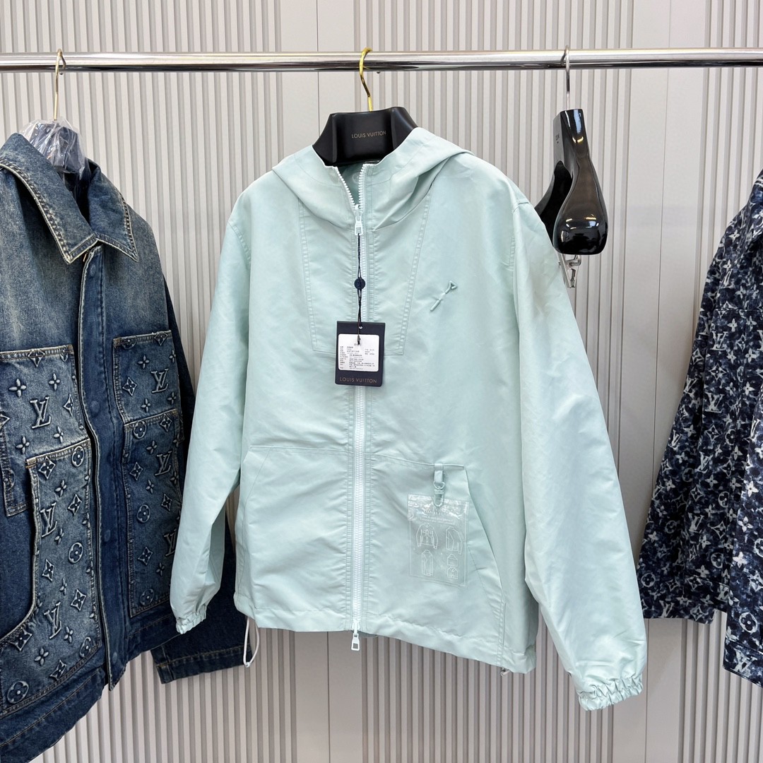 LOUIS VUITTON 路易威登 双面满印拉链外套 夹克 长袖 蓝色 C0 1AAT37