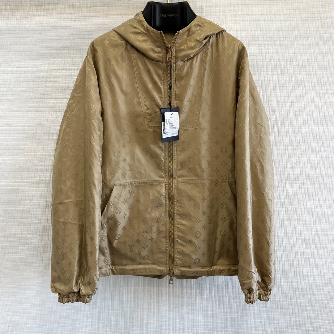 LOUIS VUITTON 路易威登 双面满印拉链外套 夹克 长袖 卡其色 C0 1ABJK8