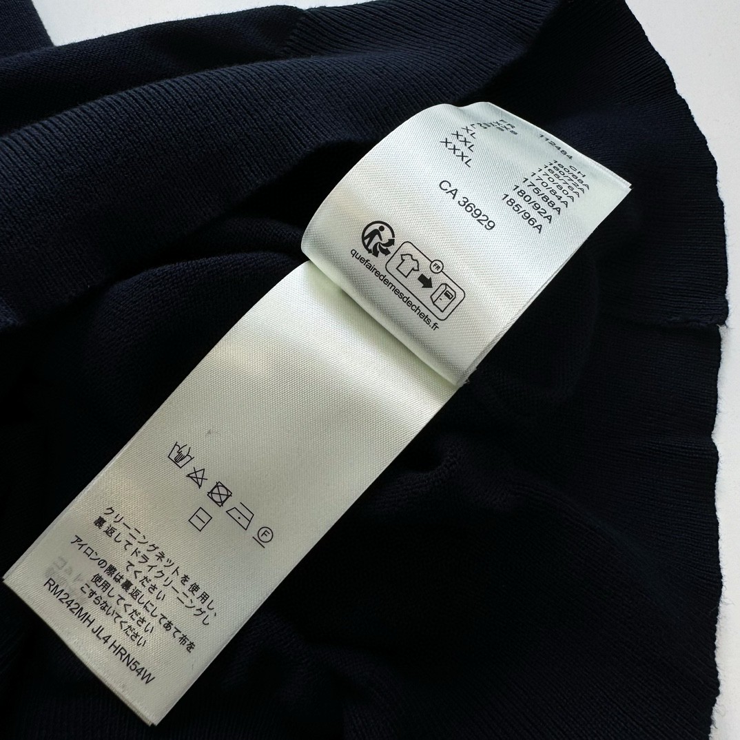 LOUIS VUITTON 路易威登 金线绣毛织Polo衫 T恤 短袖 深蓝色 A5 707274