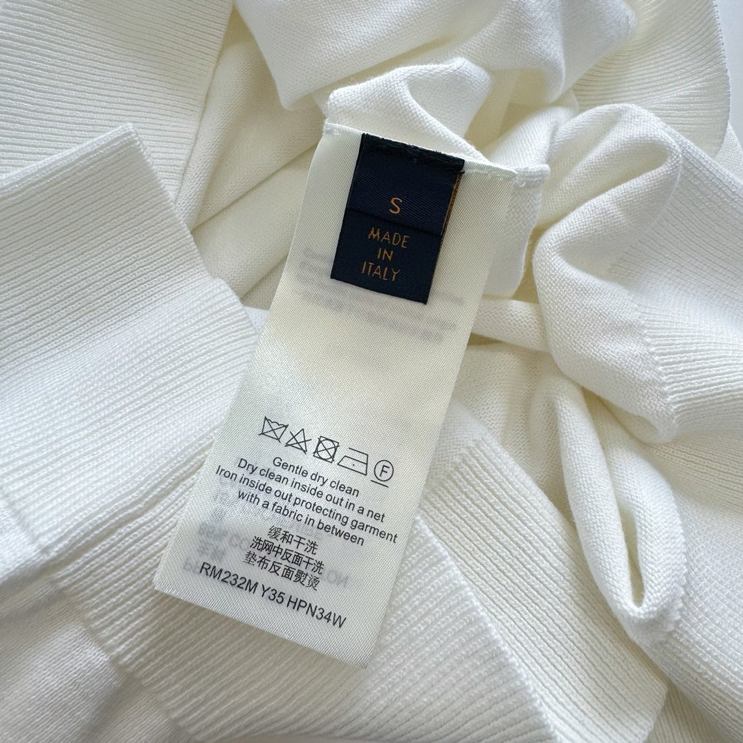 LOUIS VUITTON 路易威登 压花毛织Polo衫 T恤 短袖 白色 A5 1AFPYA