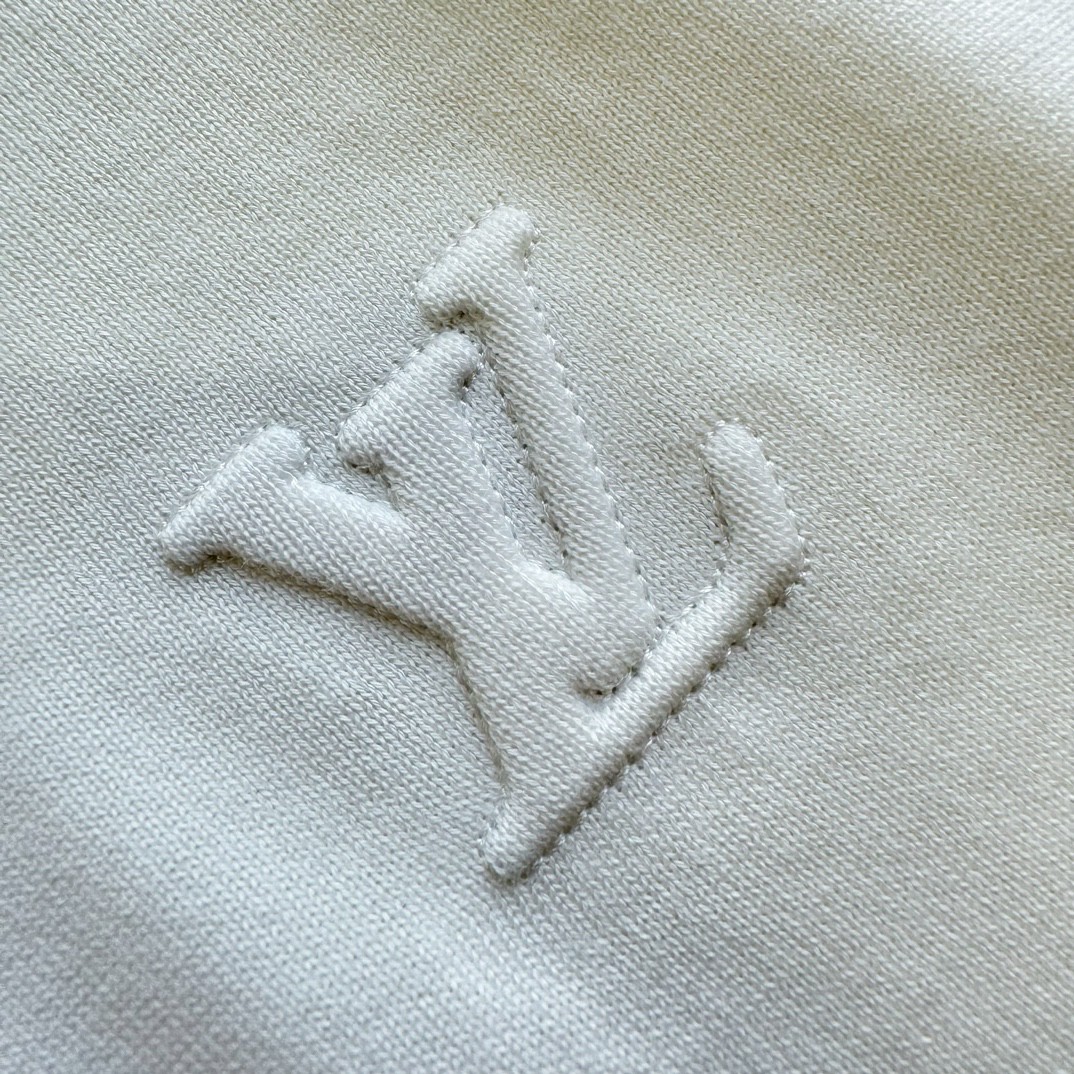 LOUIS VUITTON 路易威登 压花毛织Polo衫 T恤 短袖 白色 A5 1AFPYA
