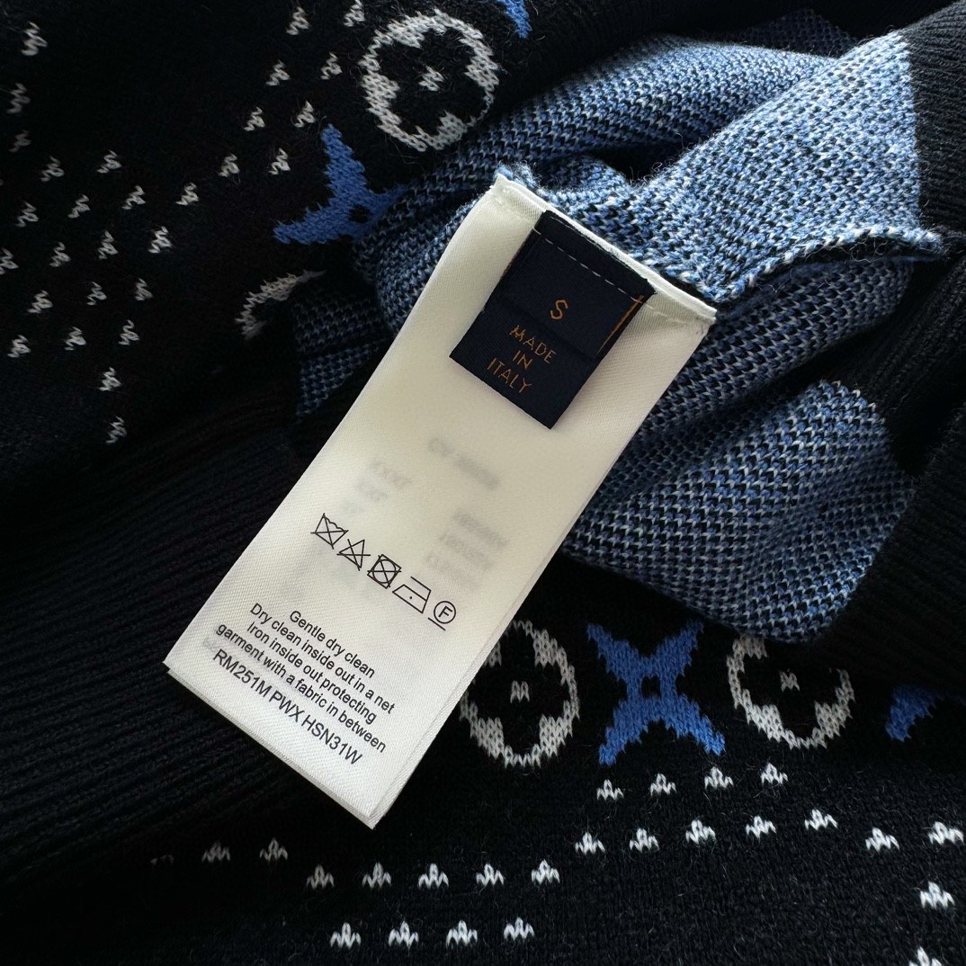 LOUIS VUITTON 路易威登 SKI系列 三花套头毛衣 针织衫 外套 长袖 黑色 B5 1AGJUD