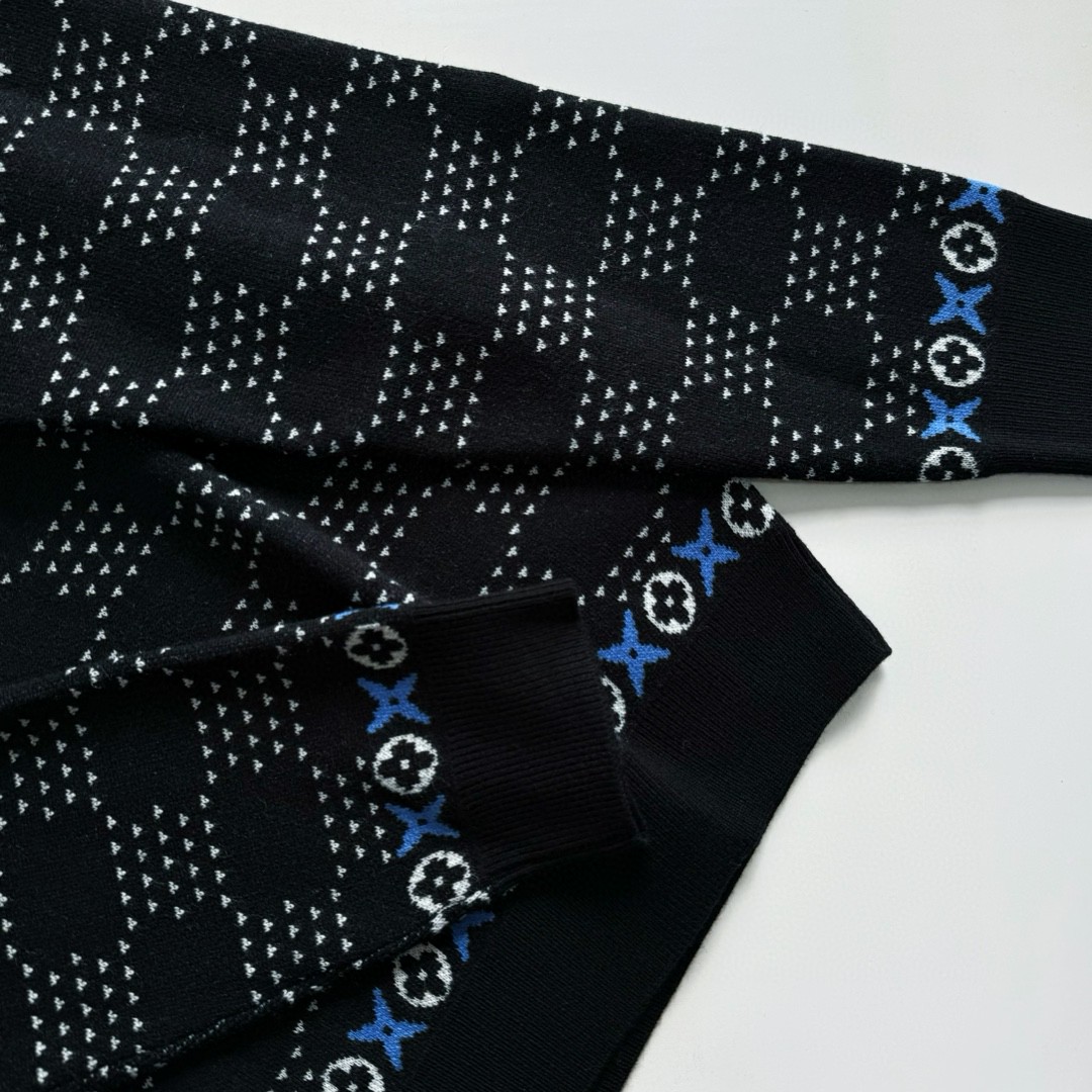 LOUIS VUITTON 路易威登 SKI系列 三花套头毛衣 针织衫 外套 长袖 黑色 B5 1AGJUD
