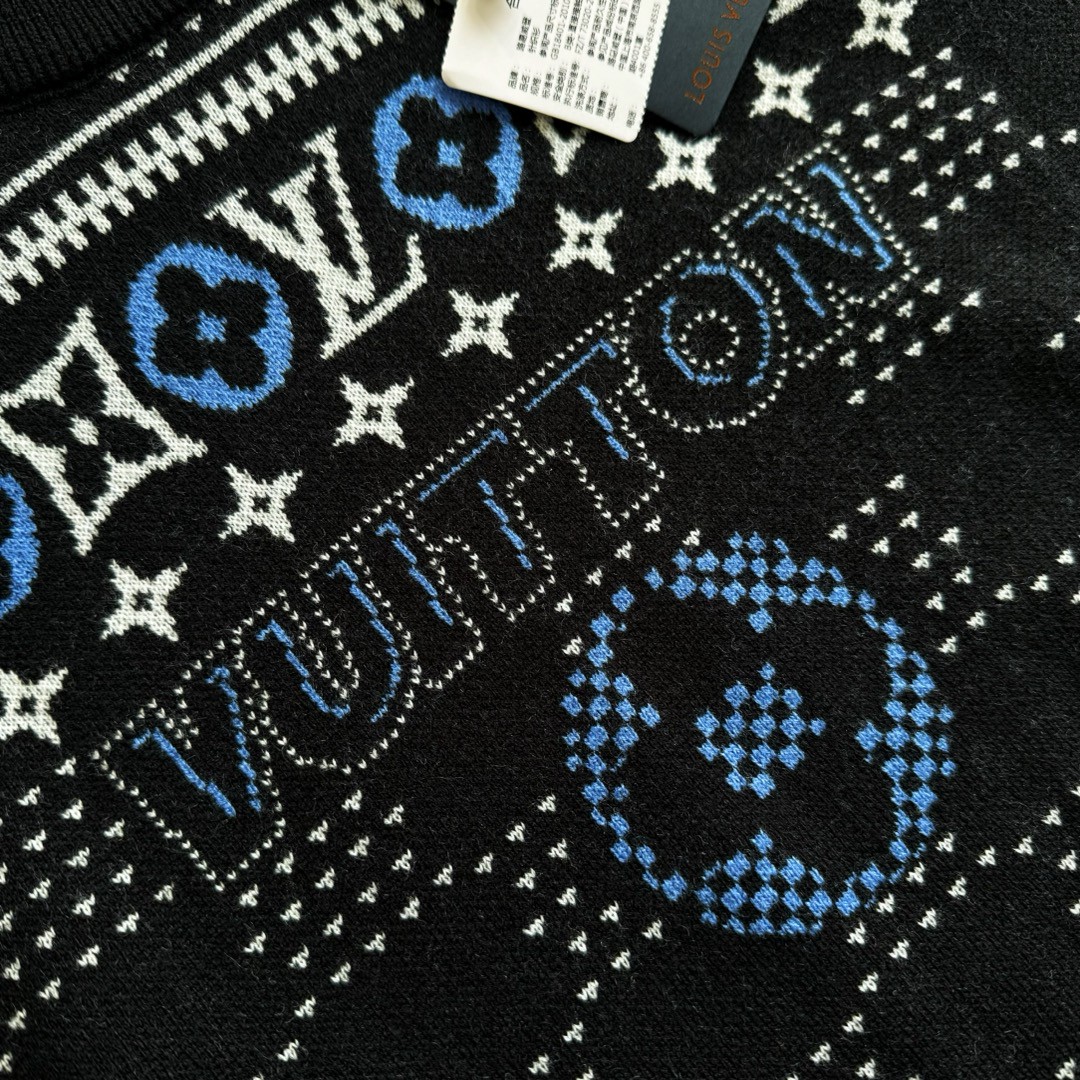LOUIS VUITTON 路易威登 SKI系列 三花套头毛衣 针织衫 外套 长袖 黑色 B5 1AGJUD