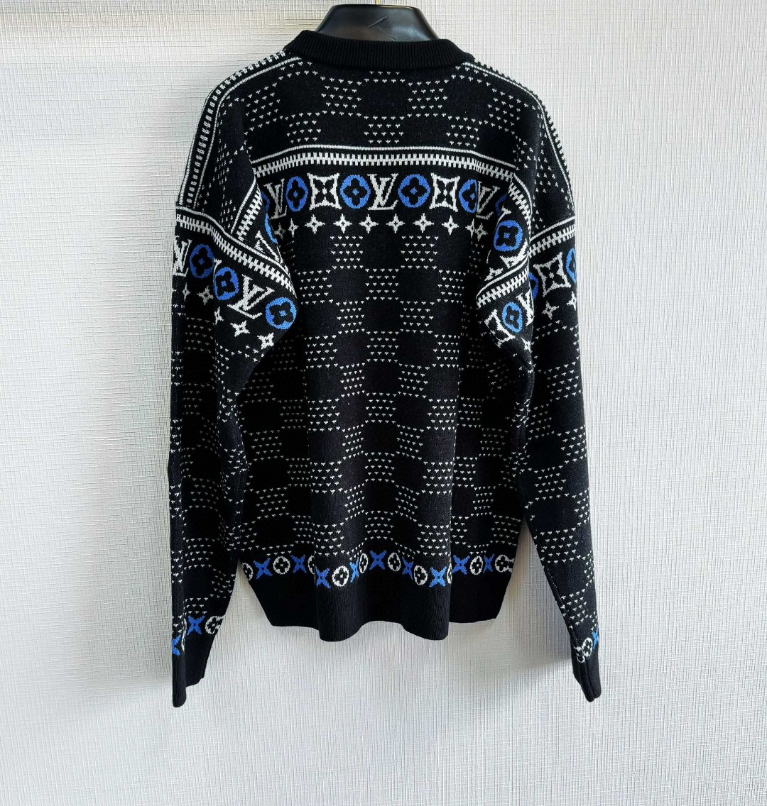 LOUIS VUITTON 路易威登 SKI系列 三花套头毛衣 针织衫 外套 长袖 黑色 B5 1AGJUD