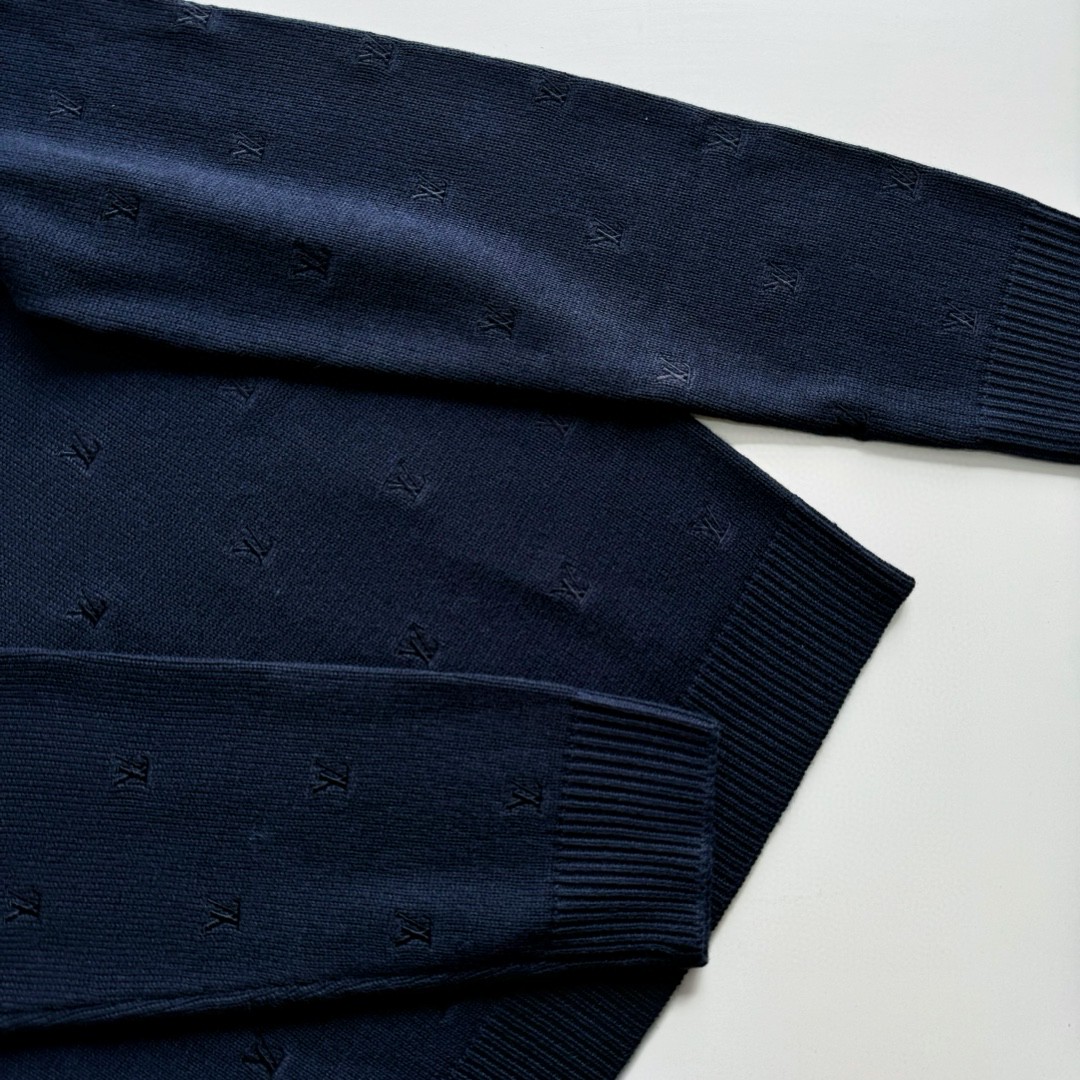 LOUIS VUITTON 路易威登 满福绣花套头毛衣 针织衫 外套 长袖 蓝色 C0