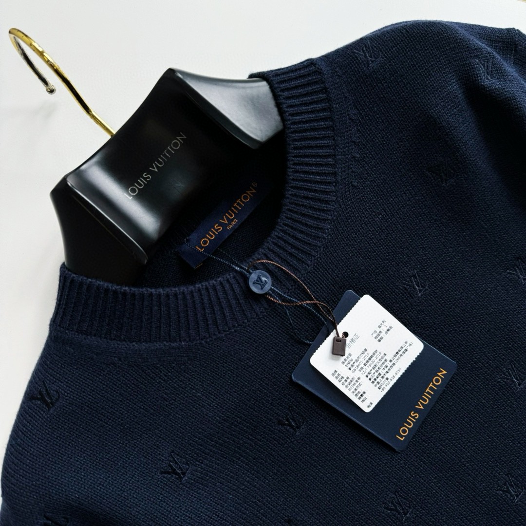 LOUIS VUITTON 路易威登 满福绣花套头毛衣 针织衫 外套 长袖 蓝色 C0