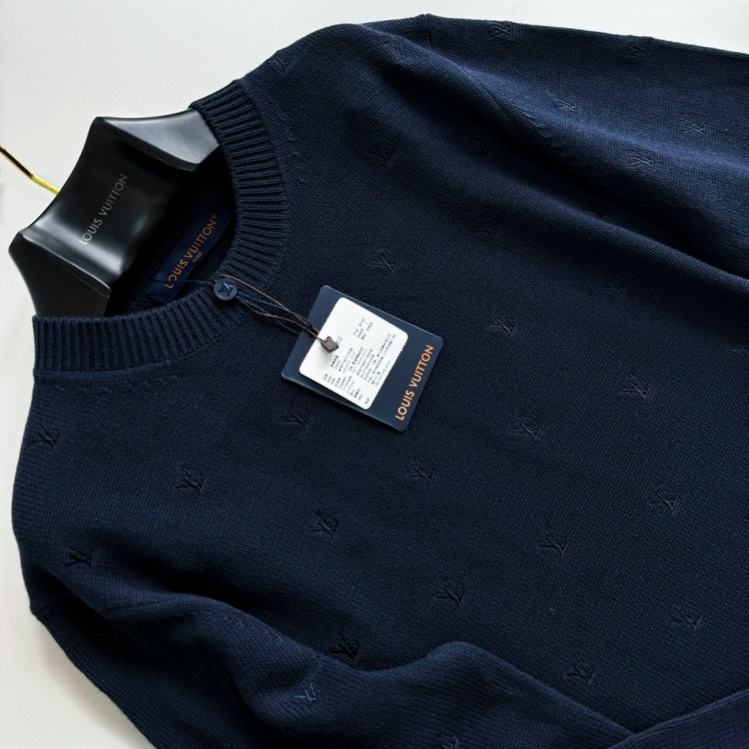 LOUIS VUITTON 路易威登 满福绣花套头毛衣 针织衫 外套 长袖 蓝色 C0