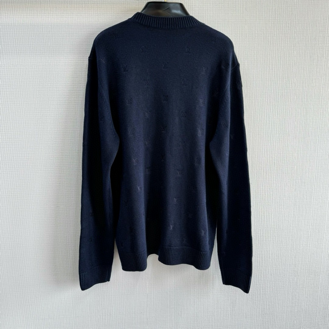 LOUIS VUITTON 路易威登 满福绣花套头毛衣 针织衫 外套 长袖 蓝色 C0