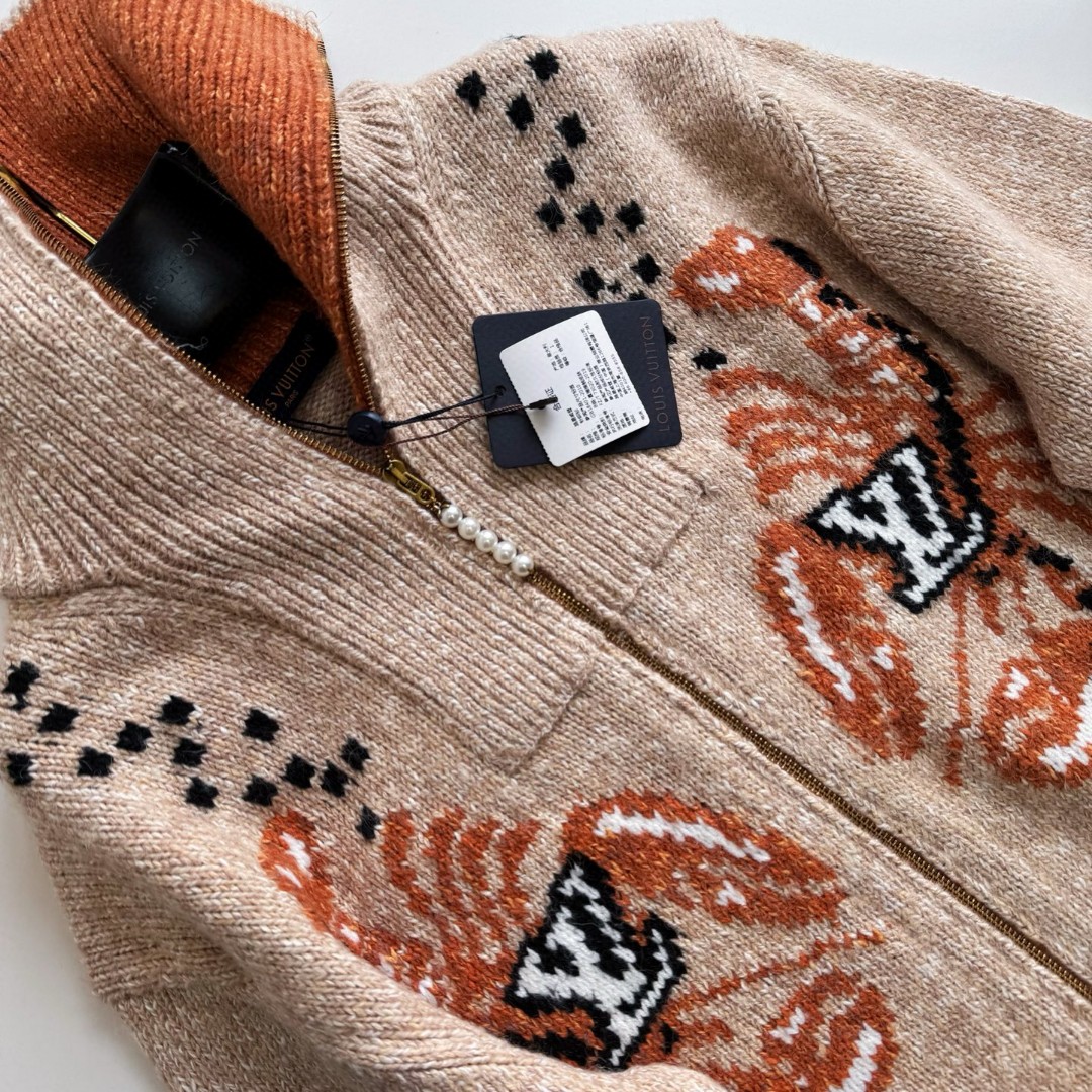 LOUIS VUITTON 路易威登 Nigo 联名款 龙虾拉链毛衣 针织衫 外套 长袖 C0 1AIM56