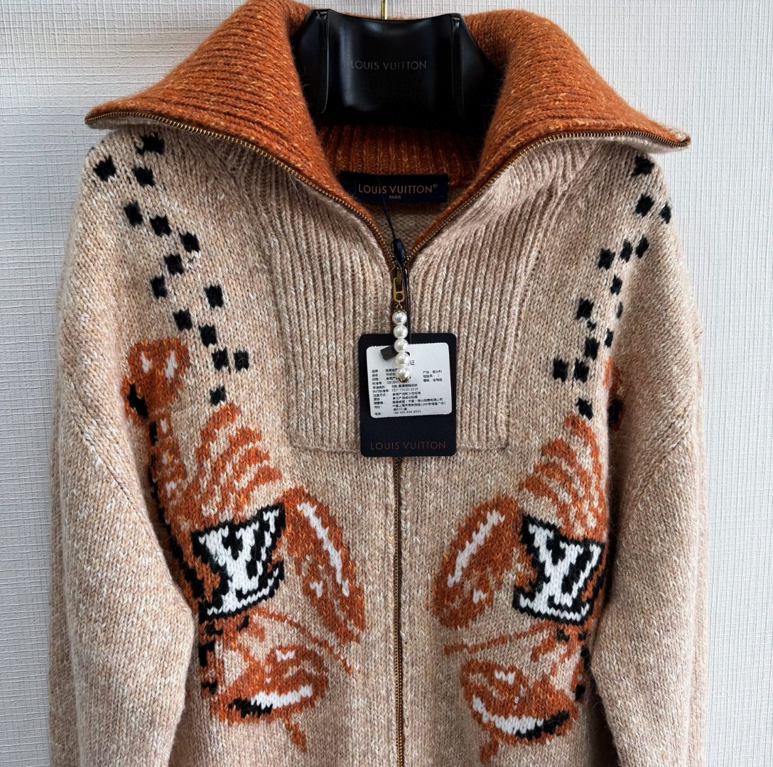 LOUIS VUITTON 路易威登 Nigo 联名款 龙虾拉链毛衣 针织衫 外套 长袖 C0 1AIM56
