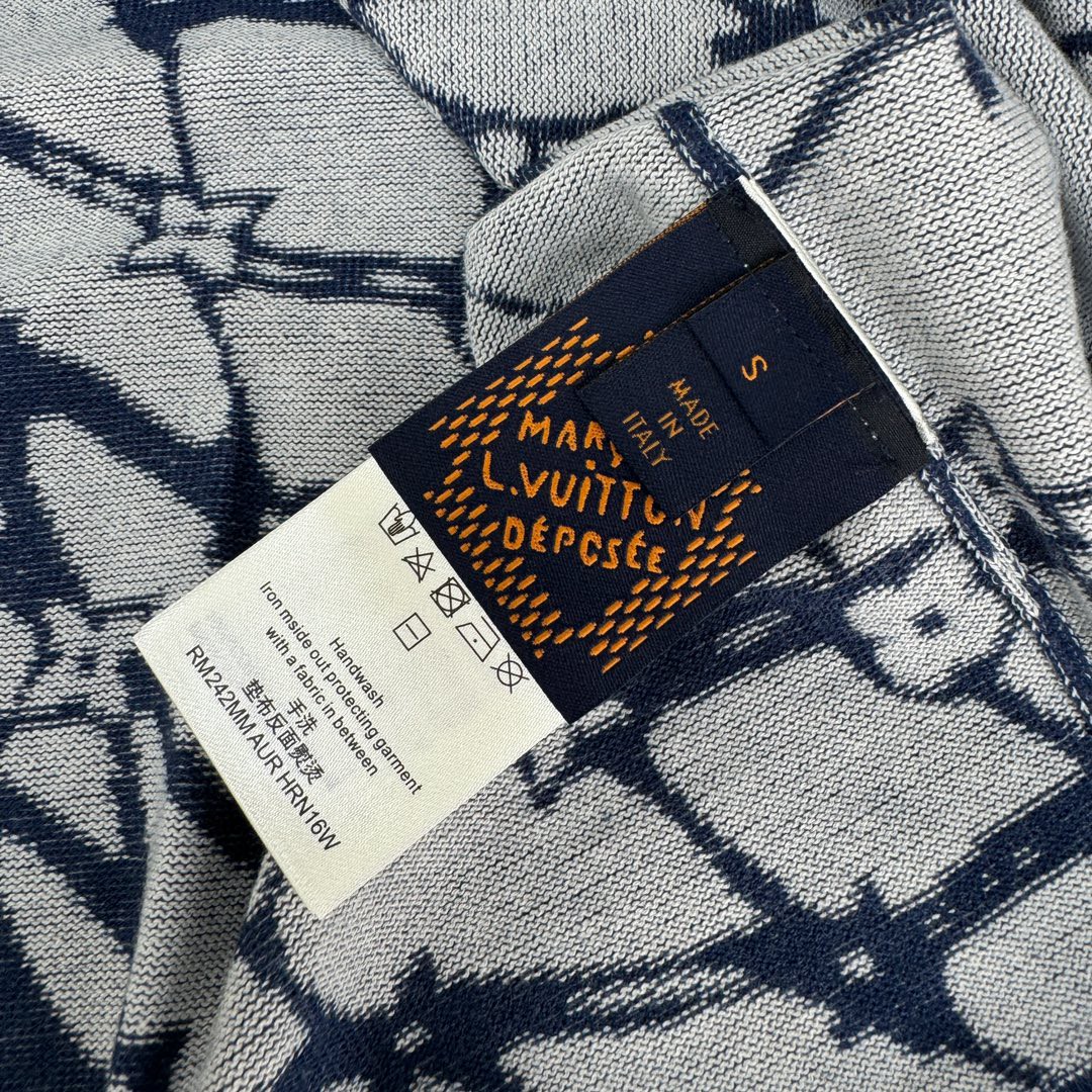 LOUIS VUITTON 路易威登 星空老花针织T恤 短袖 蓝色 B0 1AFQQR