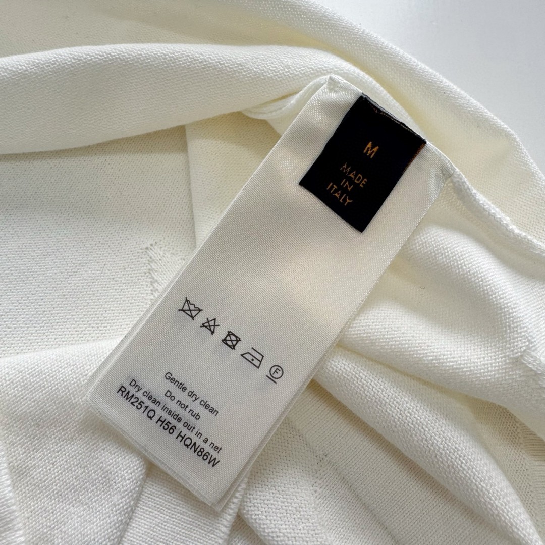 LOUIS VUITTON 路易威登 Monogram提花嵌花针织T恤 短袖 白色 A5 1AIWFP