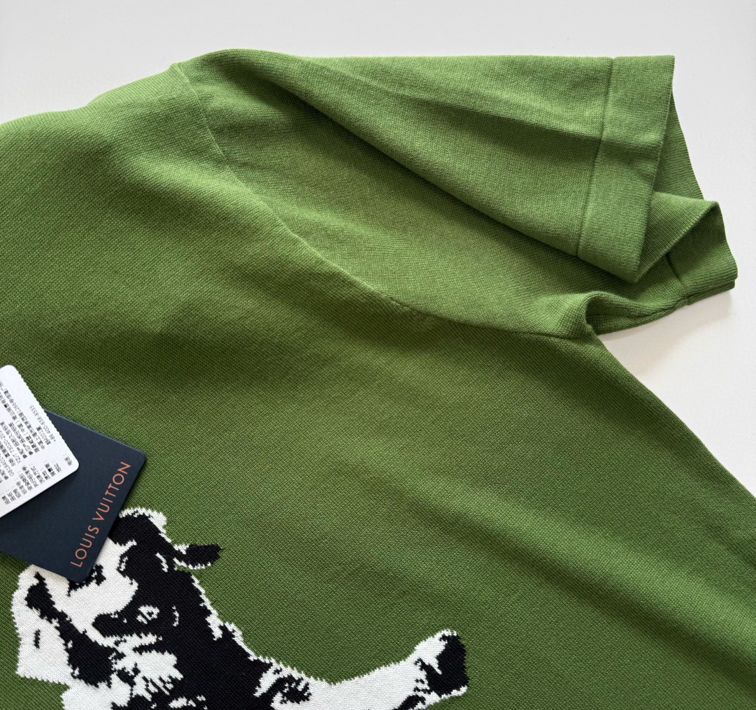 LOUIS VUITTON 路易威登 小狗针织T恤 短袖 绿色 A5 1AGJS2