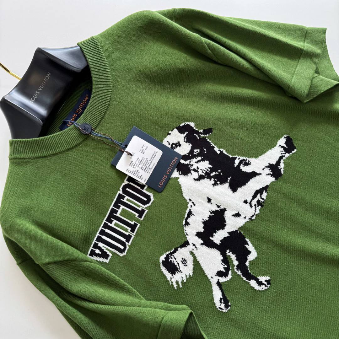 LOUIS VUITTON 路易威登 小狗针织T恤 短袖 绿色 A5 1AGJS2
