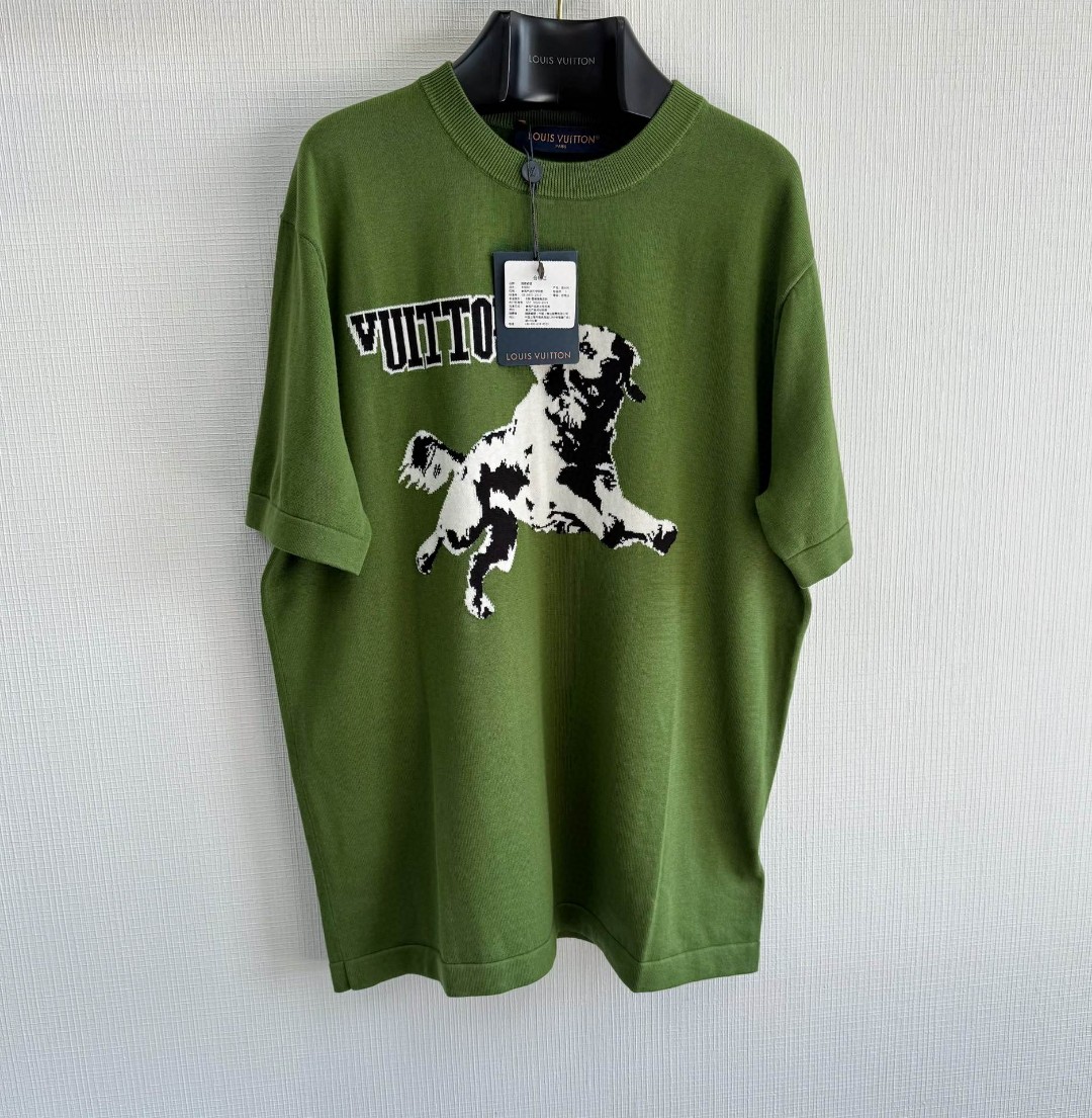 LOUIS VUITTON 路易威登 小狗针织T恤 短袖 绿色 A5 1AGJS2
