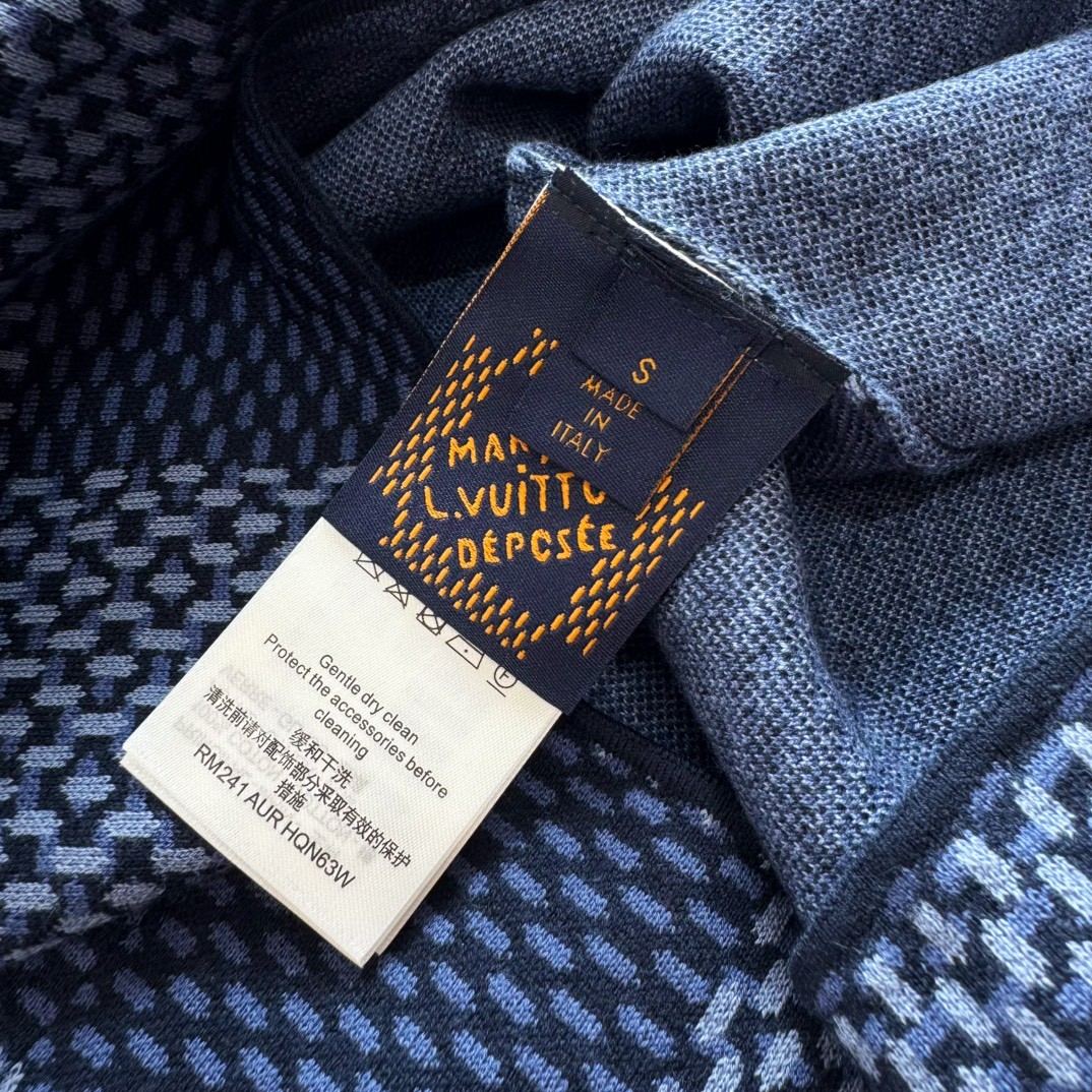 LOUIS VUITTON 路易威登 棋盘格 格纹奥钻针织T恤 短袖 棕色 蓝色 B0 1AFIUP
