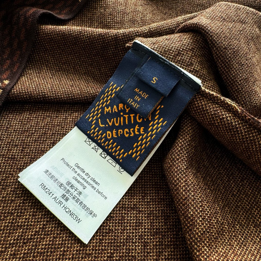 LOUIS VUITTON 路易威登 棋盘格 格纹奥钻针织T恤 短袖 棕色 蓝色 B0 1AFIUP