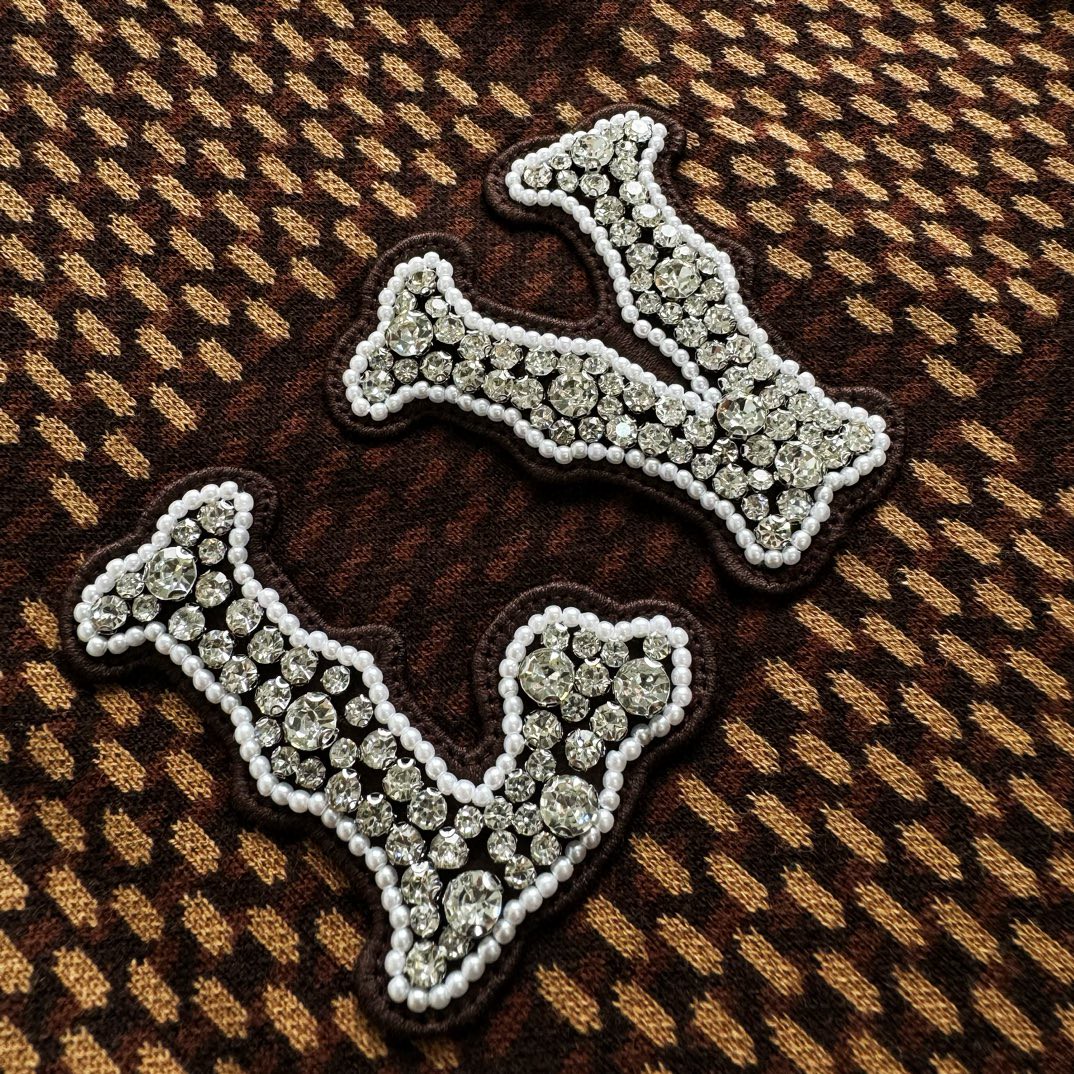 LOUIS VUITTON 路易威登 棋盘格 格纹奥钻针织T恤 短袖 棕色 蓝色 B0 1AFIUP