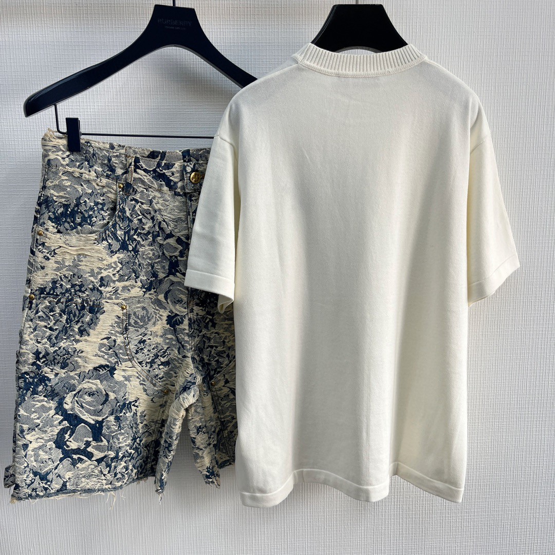 LOUIS VUITTON 路易威登 别针扣针织T恤 短袖 藏蓝色 粉色 黑色 白色 A5 1AFBUU