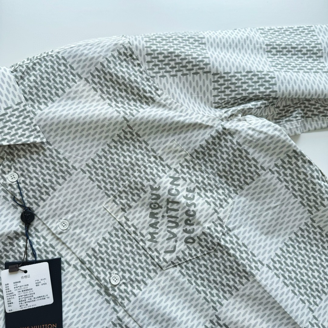 LOUIS VUITTON 路易威登 Monogram 棋盘格印花衬衫 外套 长袖 灰色 B0 1AFJDD