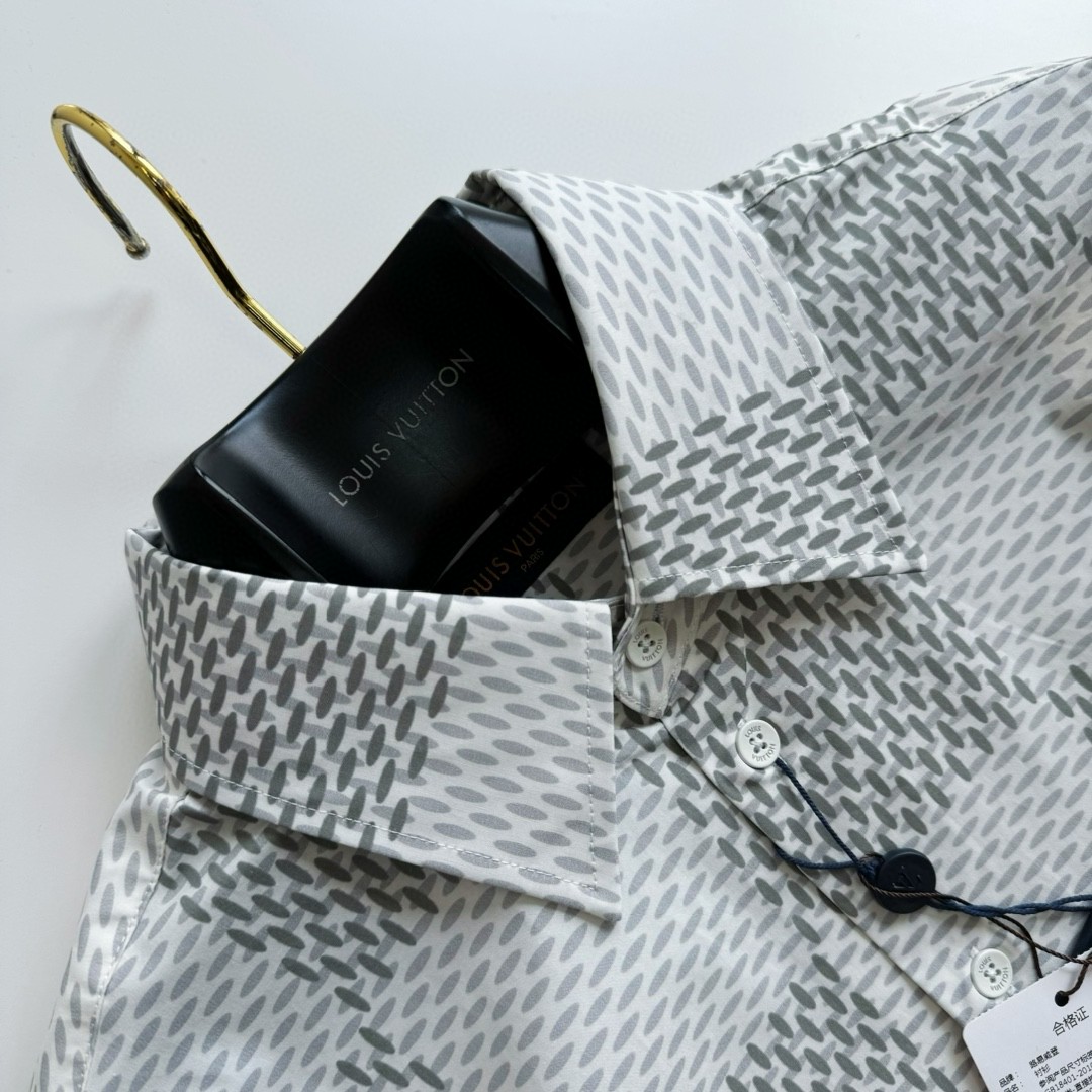 LOUIS VUITTON 路易威登 Monogram 棋盘格印花衬衫 外套 长袖 灰色 B0 1AFJDD