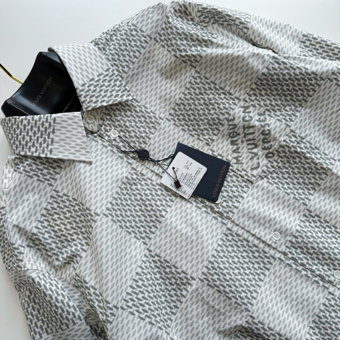 LOUIS VUITTON 路易威登 Monogram 棋盘格印花衬衫 外套 长袖 灰色 B0 1AFJDD