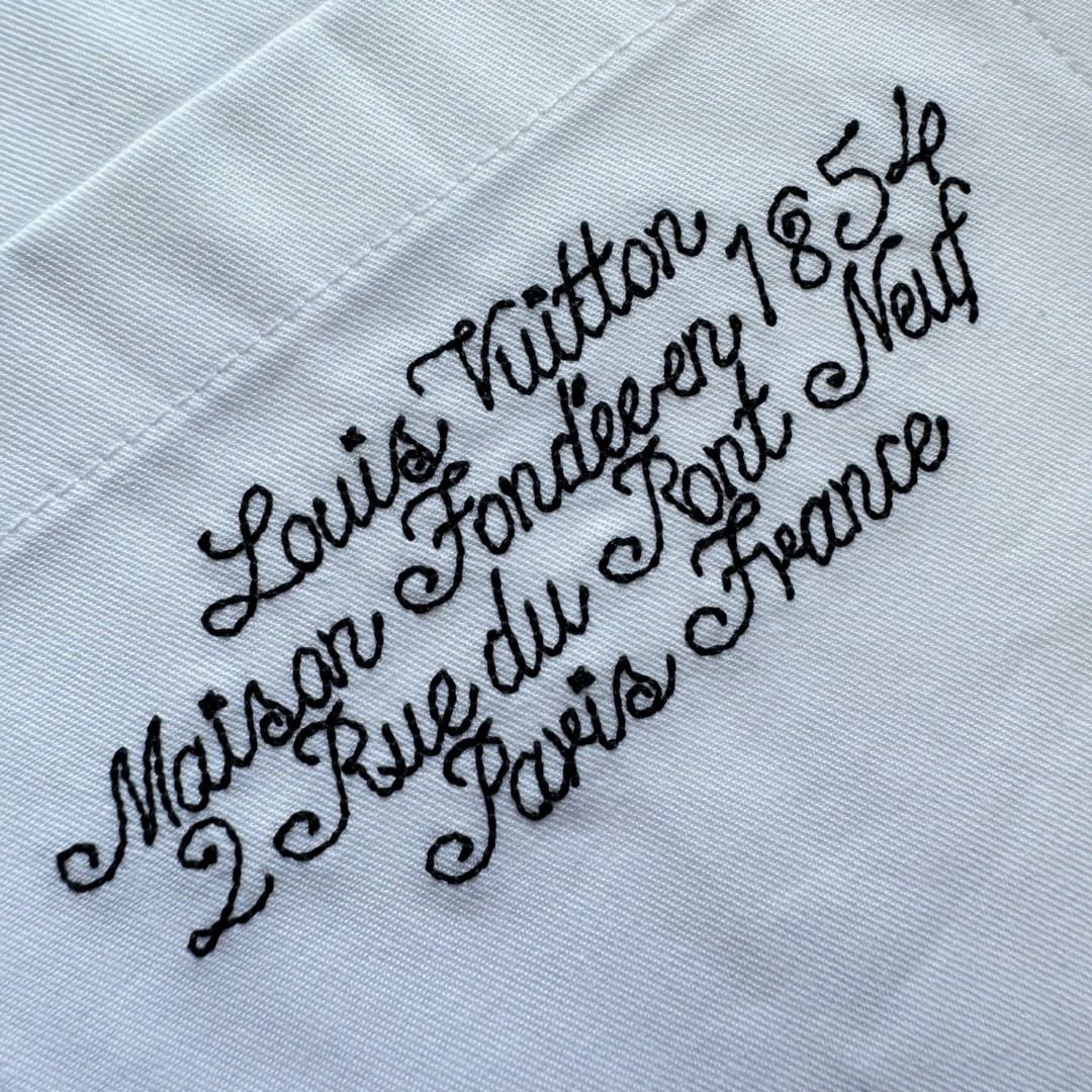 LOUIS VUITTON 路易威登 Nigo 联名款 樱花刺绣衬衫 短袖 白色 A5 1AIMI9