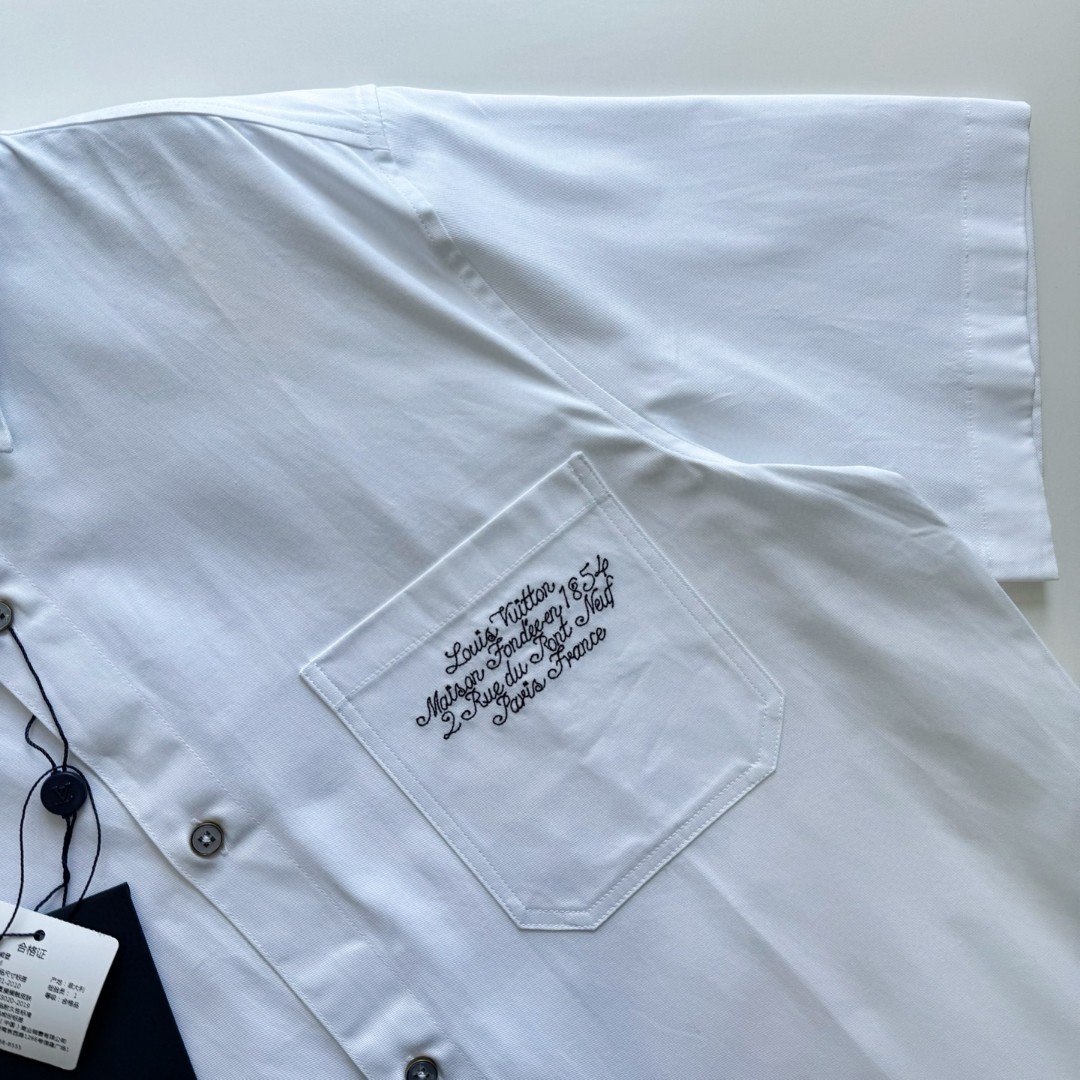 LOUIS VUITTON 路易威登 Nigo 联名款 樱花刺绣衬衫 短袖 白色 A5 1AIMI9