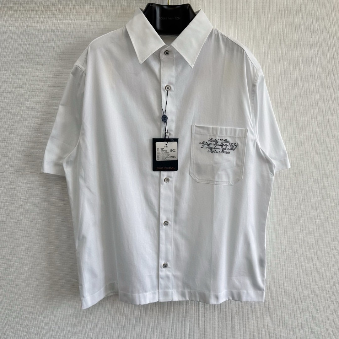 LOUIS VUITTON 路易威登 Nigo 联名款 樱花刺绣衬衫 短袖 白色 A5 1AIMI9