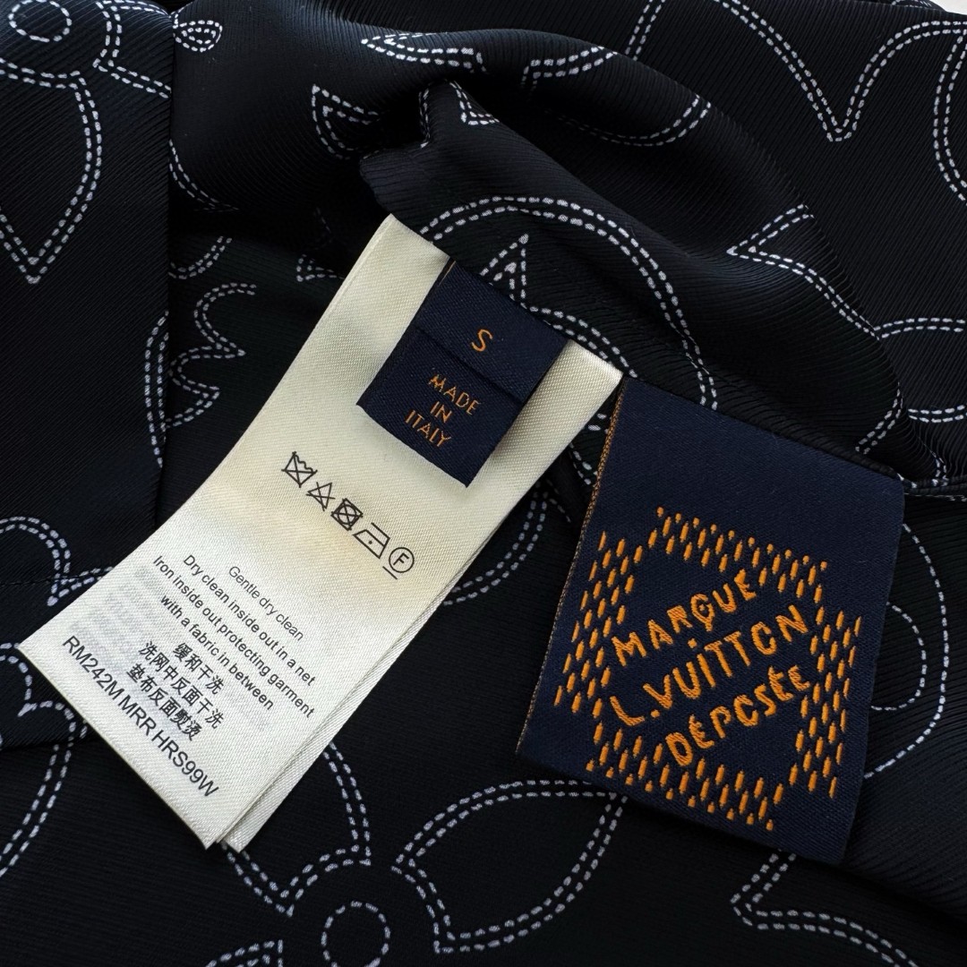 LOUIS VUITTON 路易威登 Nigo 联名款 天丝双面印花衬衫 短袖 黑色 B0 1AFWS9