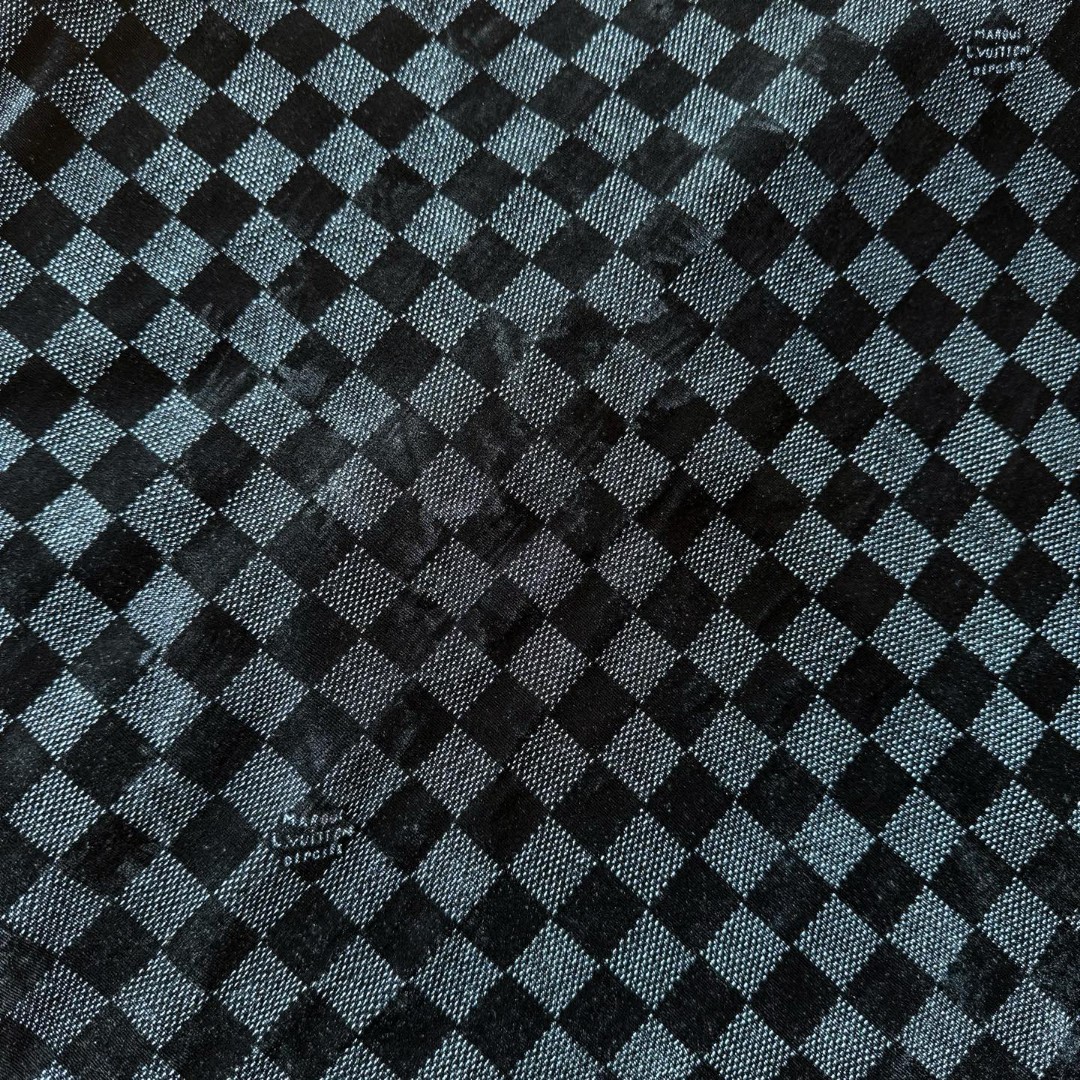 LOUIS VUITTON 路易威登 棋盘格印花丝绒衬衫 外套 长袖 蓝色 B5 1AFWF7