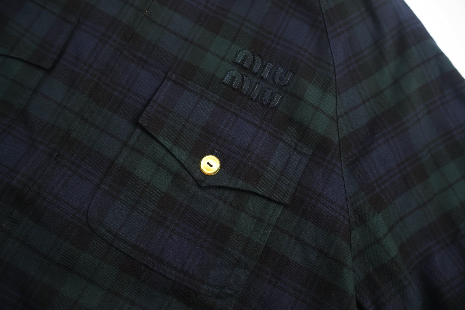 MIU MIU 缪缪 羊毛条纹格子拉链外套 夹克 长袖 C0 ML943-16DO-F0008-S-232