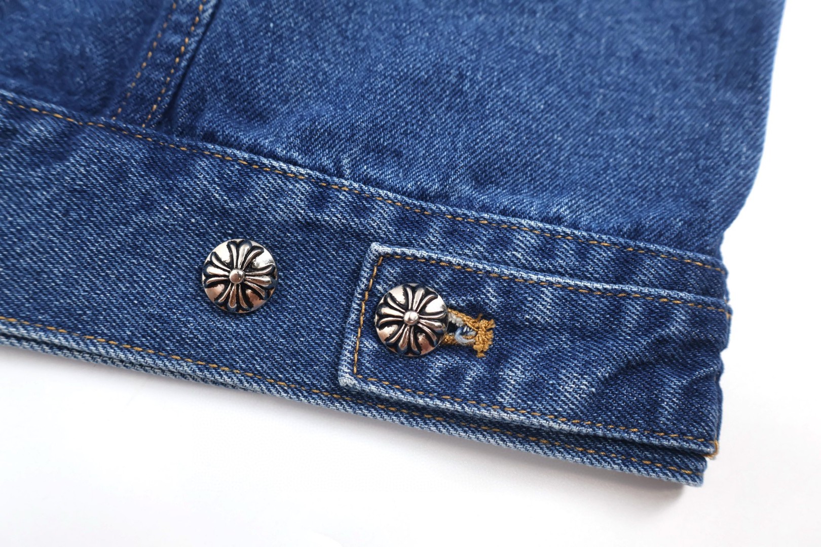 Chrome Hearts 克罗心 袖十字花牛仔外套 夹克 长袖 蓝色 蓝红色 蓝粉色 C0