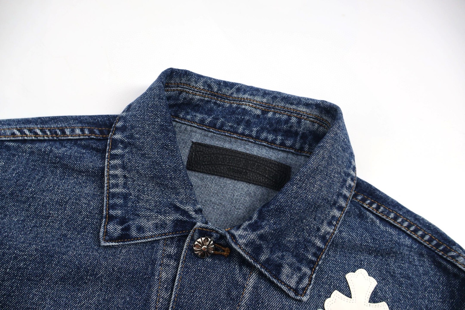 Chrome Hearts 克罗心 袖十字花牛仔外套 夹克 长袖 蓝色 蓝红色 蓝粉色 C0