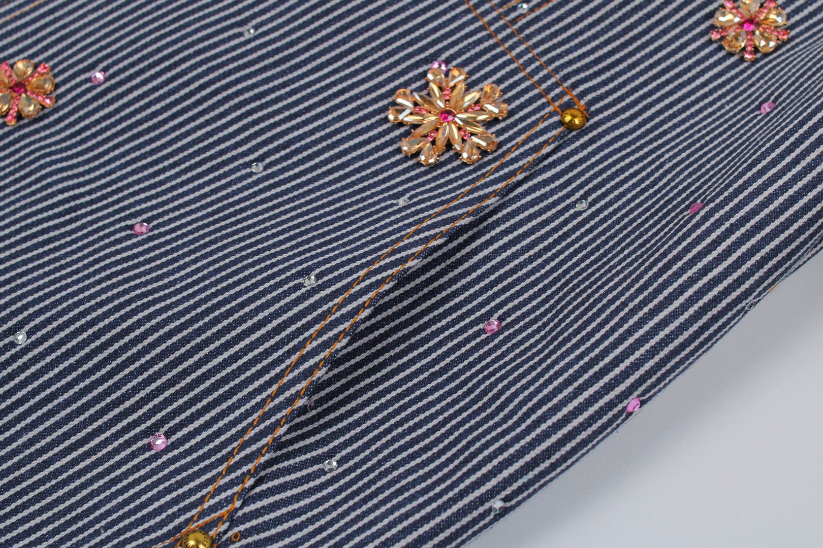 LOUIS VUITTON 路易威登 Nigo联名款 手缝水钻工装外套 夹克 蓝色 D0 1AILMB