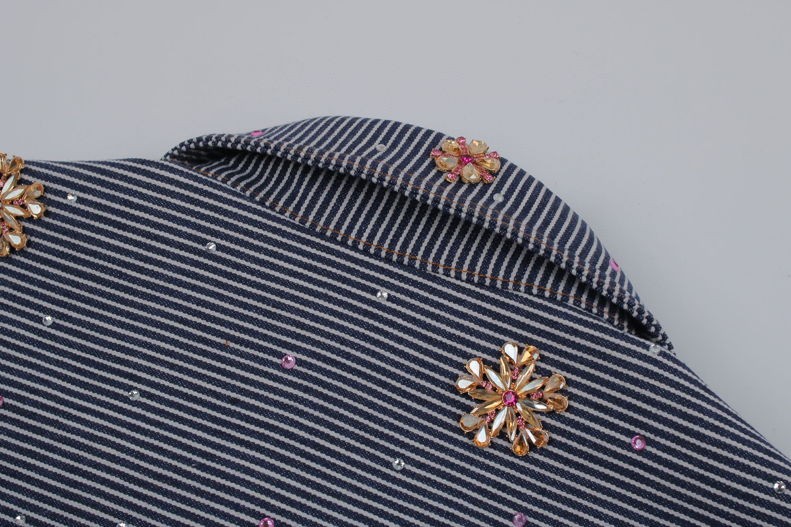 LOUIS VUITTON 路易威登 Nigo联名款 手缝水钻工装外套 夹克 蓝色 D0 1AILMB