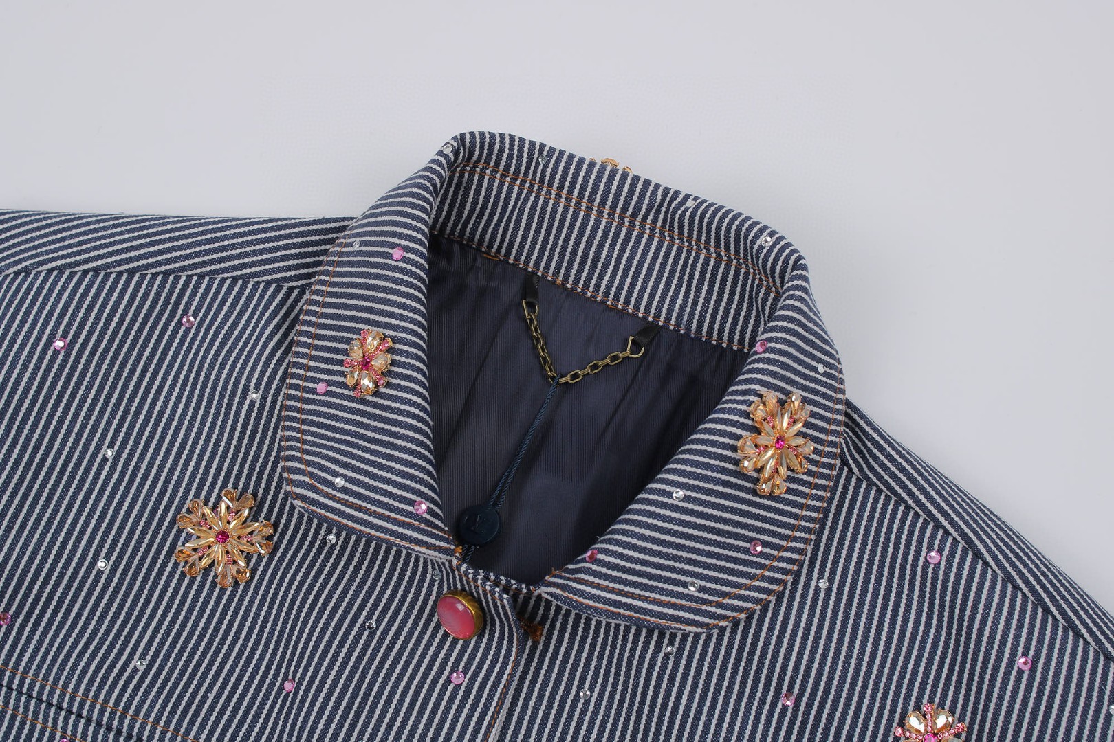 LOUIS VUITTON 路易威登 Nigo联名款 手缝水钻工装外套 夹克 蓝色 D0 1AILMB