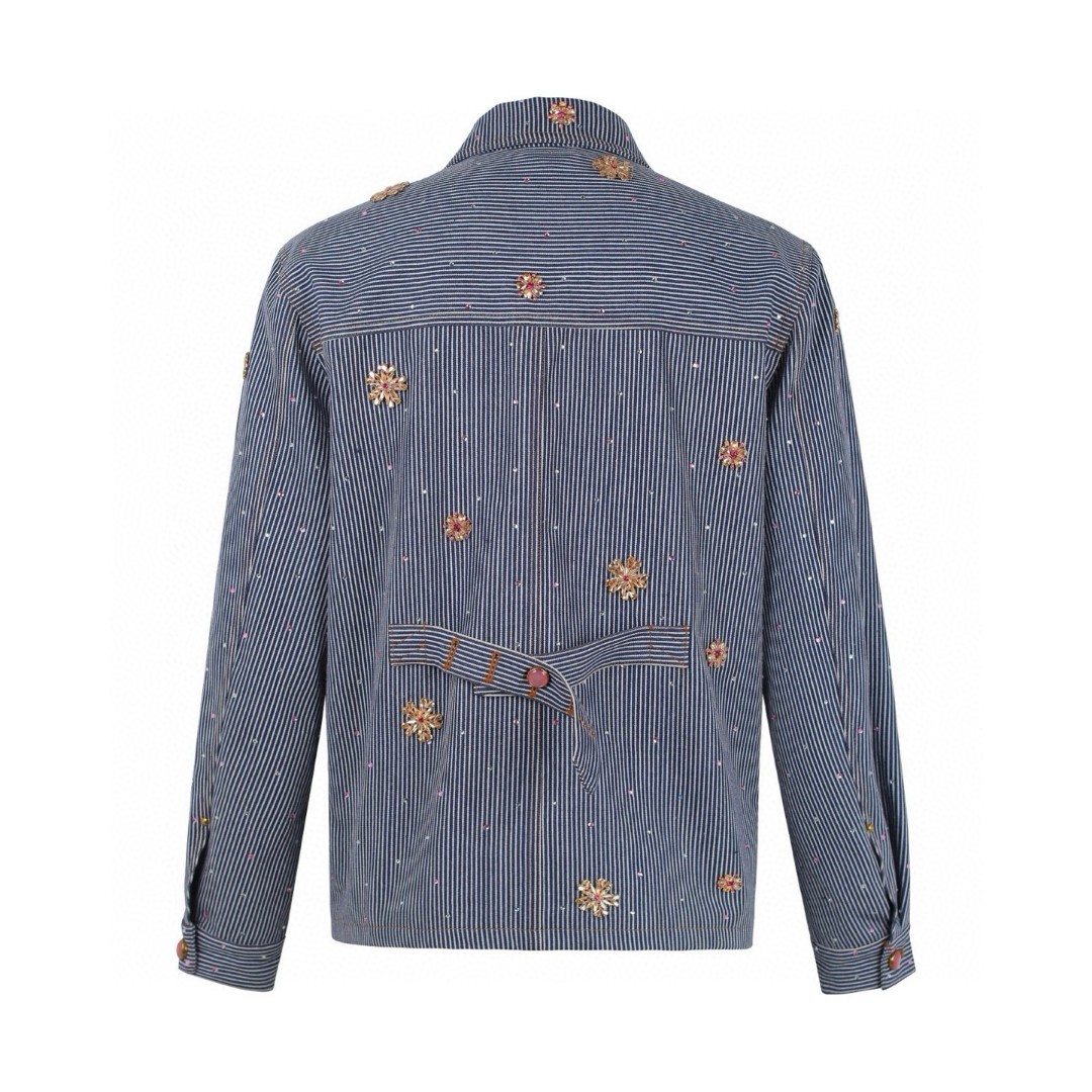 LOUIS VUITTON 路易威登 Nigo联名款 手缝水钻工装外套 夹克 蓝色 D0 1AILMB