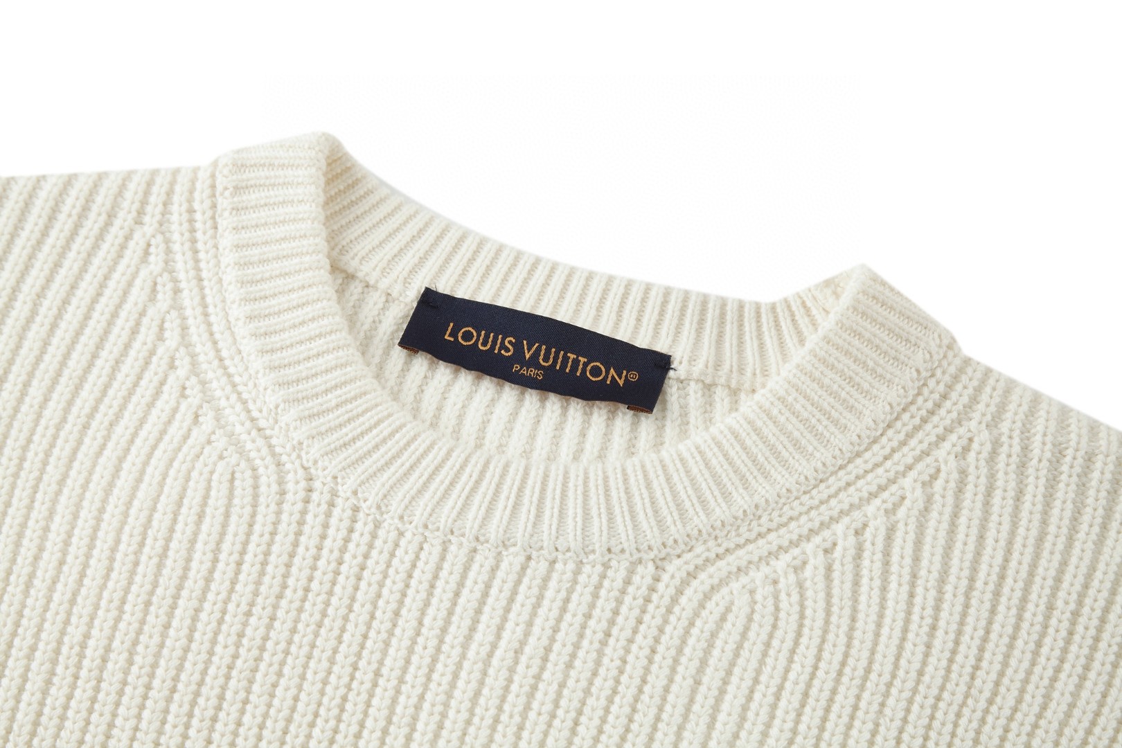LOUIS VUITTON 路易威登 刺绣标识毛衣 针织衫 长袖 白色 B0