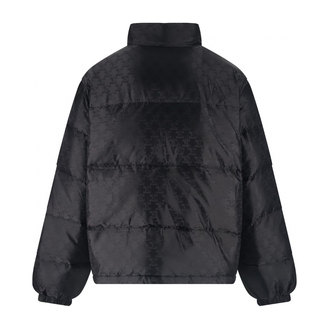 CELINE 赛琳 暗纹满印拉链立领羽绒服 外套 夹克 长袖 黑色 D0 2W31A795W-38NO
