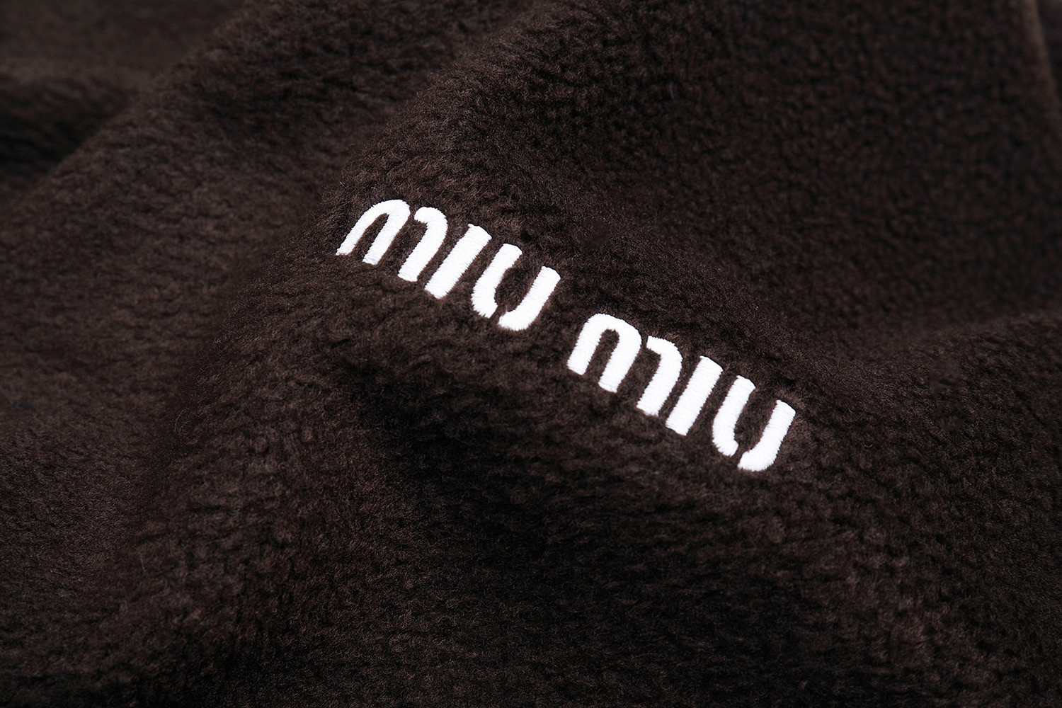 MIU MIU 缪缪 摇粒绒拉链立领夹克 外套 长袖 咖色 C0 MJL042-1732-F0192-S-OOO