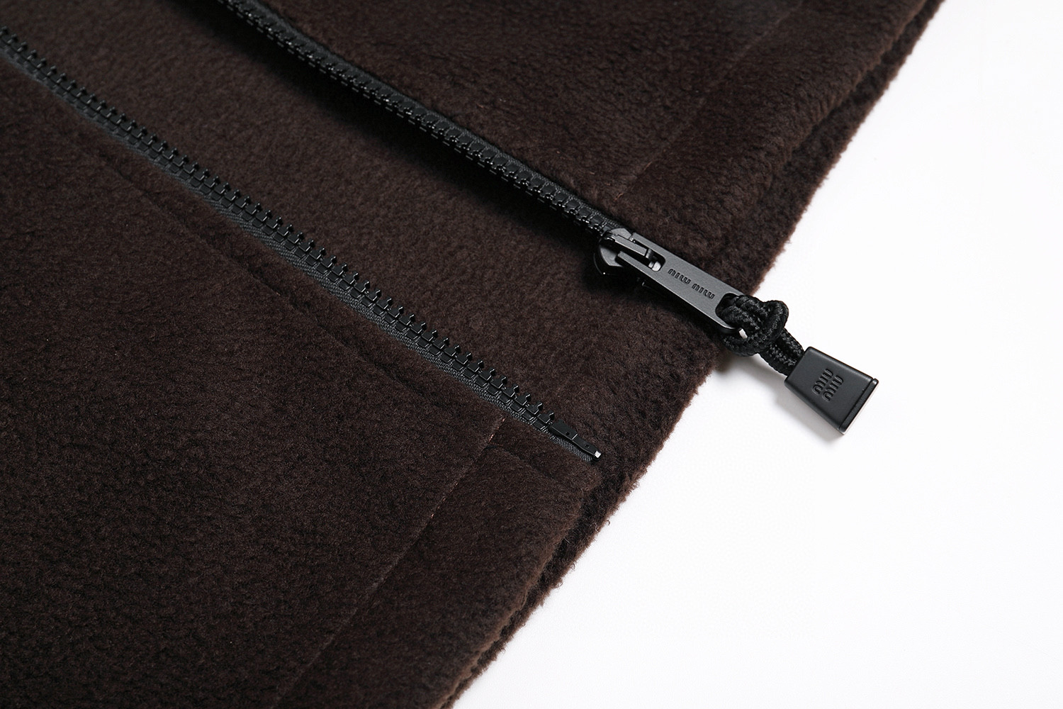 MIU MIU 缪缪 摇粒绒拉链立领夹克 外套 长袖 咖色 C0 MJL042-1732-F0192-S-OOO